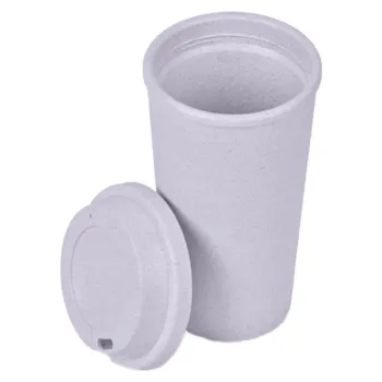 Phoenix Reusable Eco Coffee Cup with lid beside it on a white background.