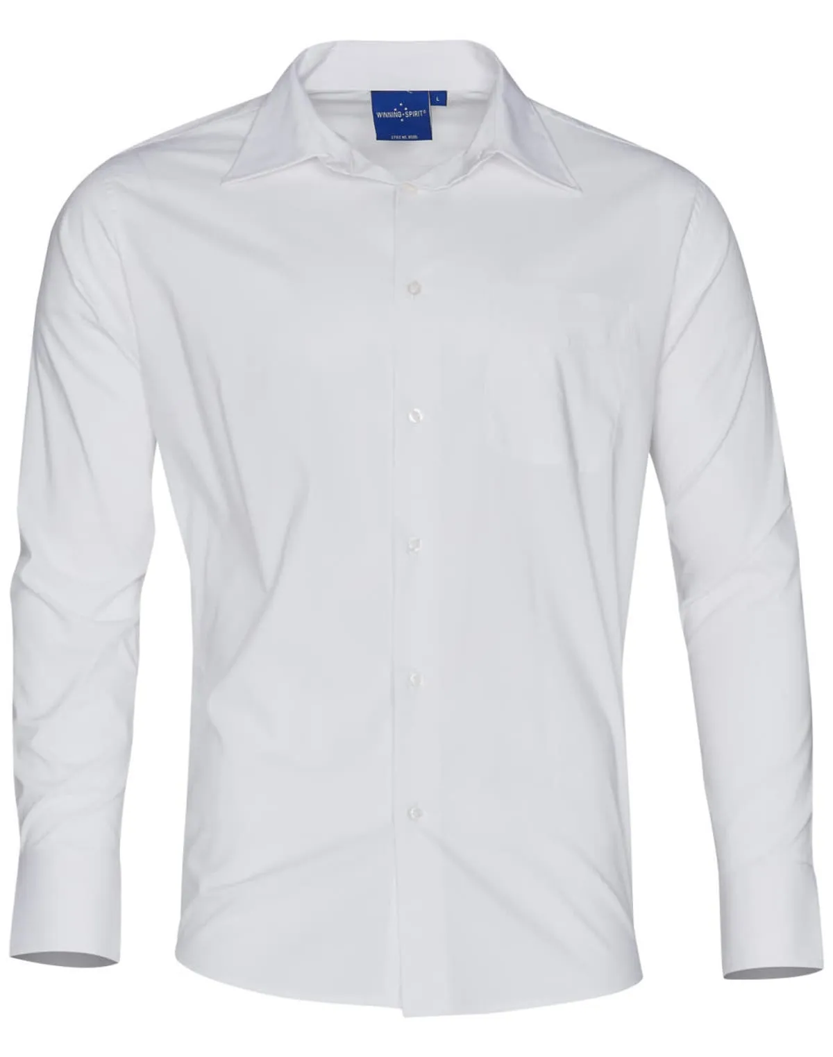 Mens long sleeve branded business shirt in white for Melbourne corporate uniforms