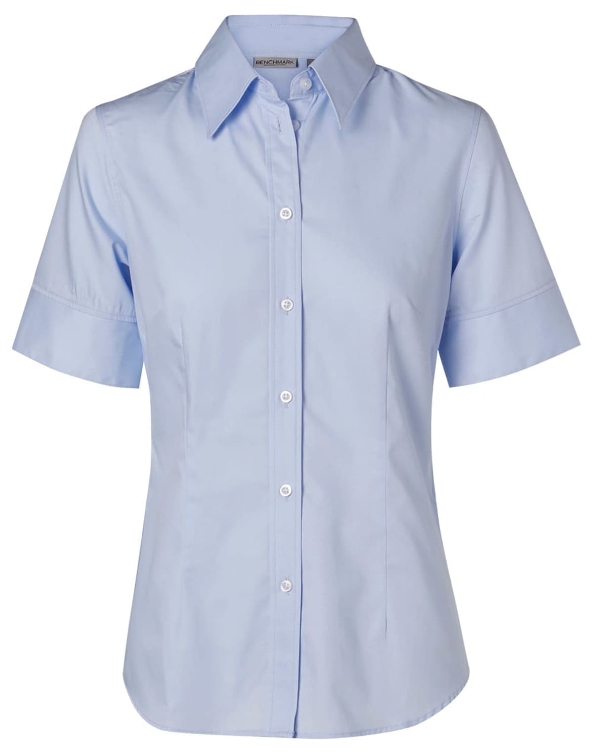 Premium Womens Tic Short Sleeve shirt in blue for corporate uniforms