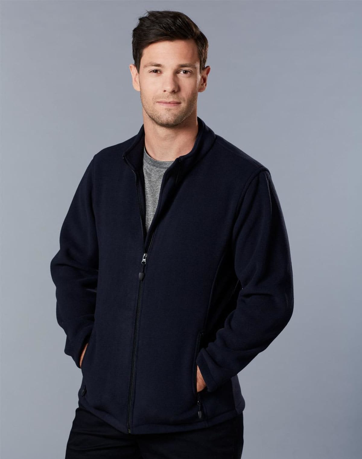 Mens polar fleece zip custom printed jacket for Christmas gifting