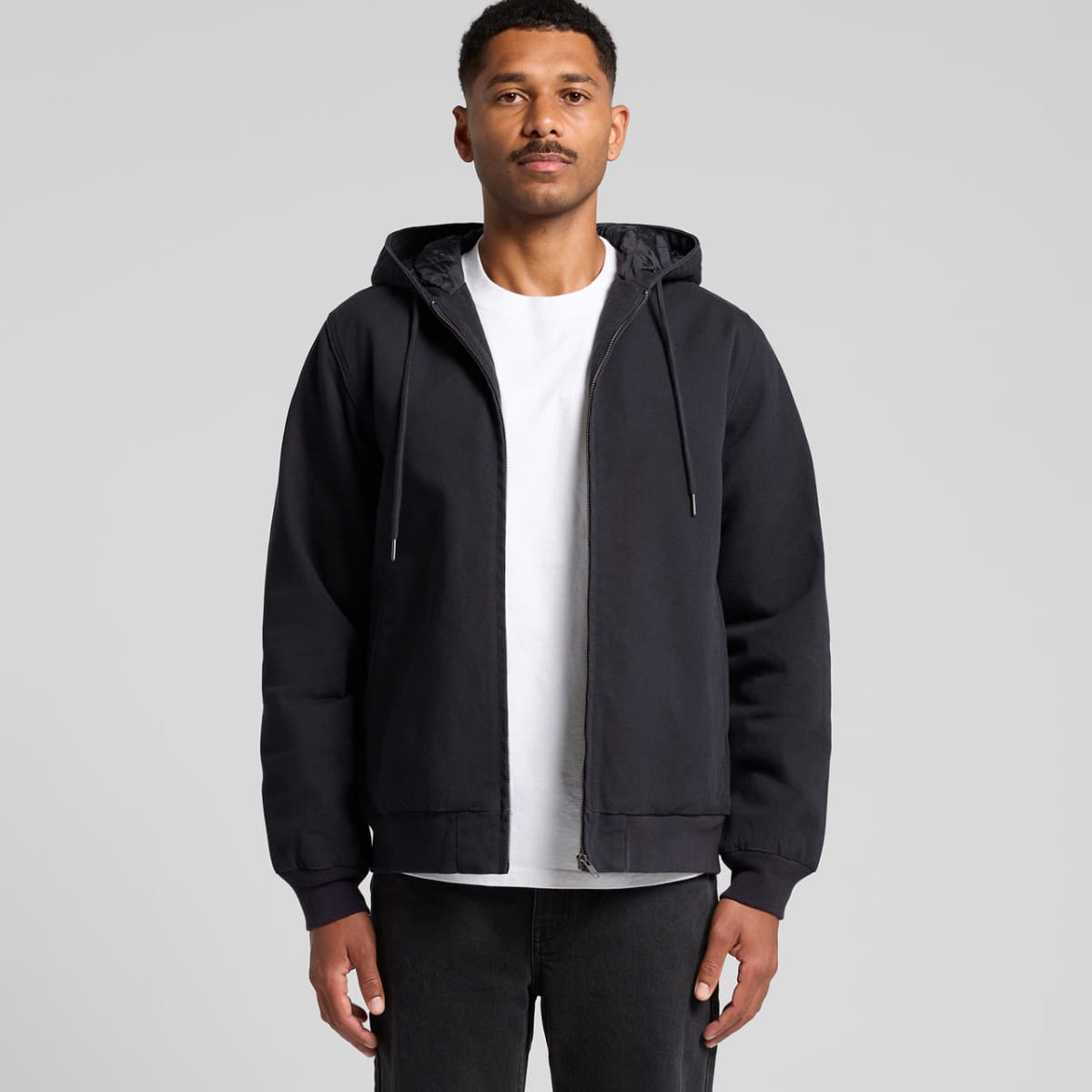 Canvas Bomber Hood Jacket for rugged construction sites