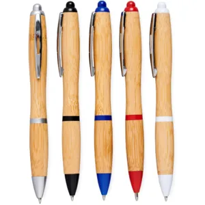 Five bamboo pens