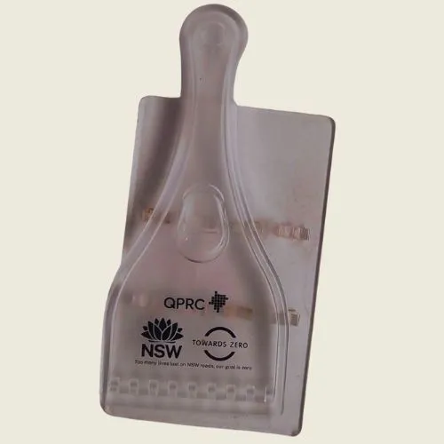 promotional ice scraper with logo on it.