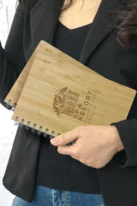 Promotional Eco-friendly bamboo notebook with company logo