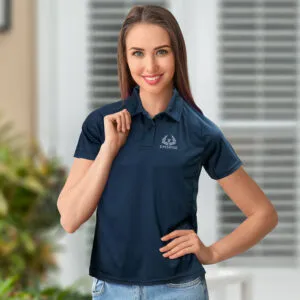 Promotional apparel in blue color with company logo