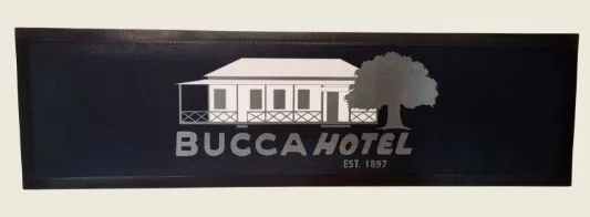 branded counter mat with logo for hotel use.