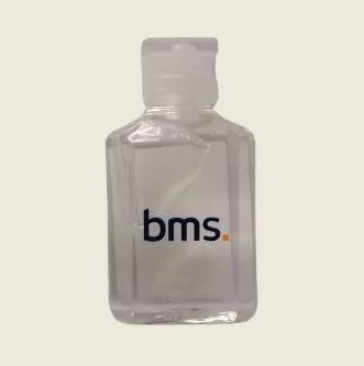 branded hand sanitiser with logo printed.