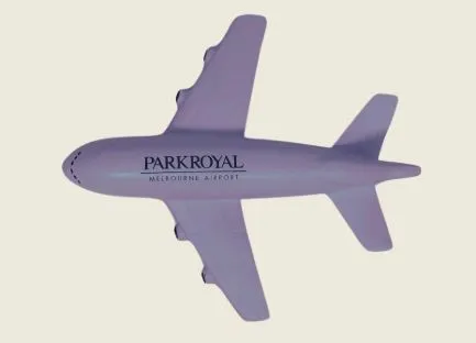 branded plane stress ball with logo.