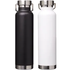 Two steel water bottles