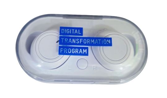 earphones case labeled Digital Transformation Program