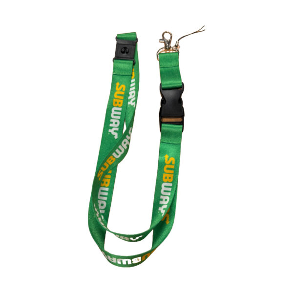 Green lanyard with subway logo 