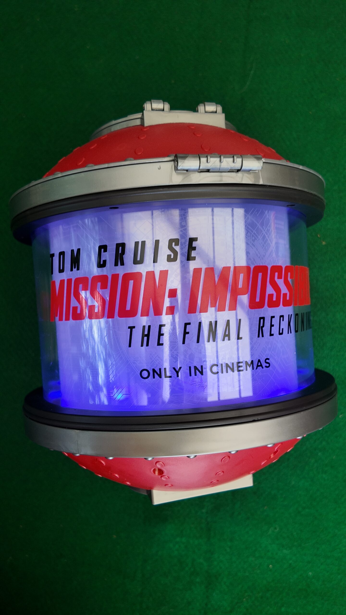 Mission Impossible popcorn dispenser, custom merchandise front view