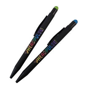 Branded Stylus pens—green and blue tips—are the Best Pens for Branding 2025.