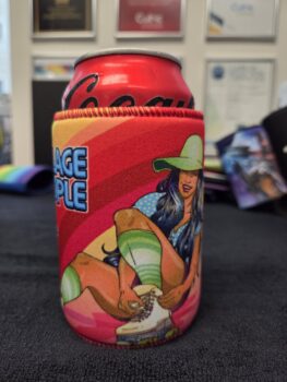 coca cola can inside a stubby cooler