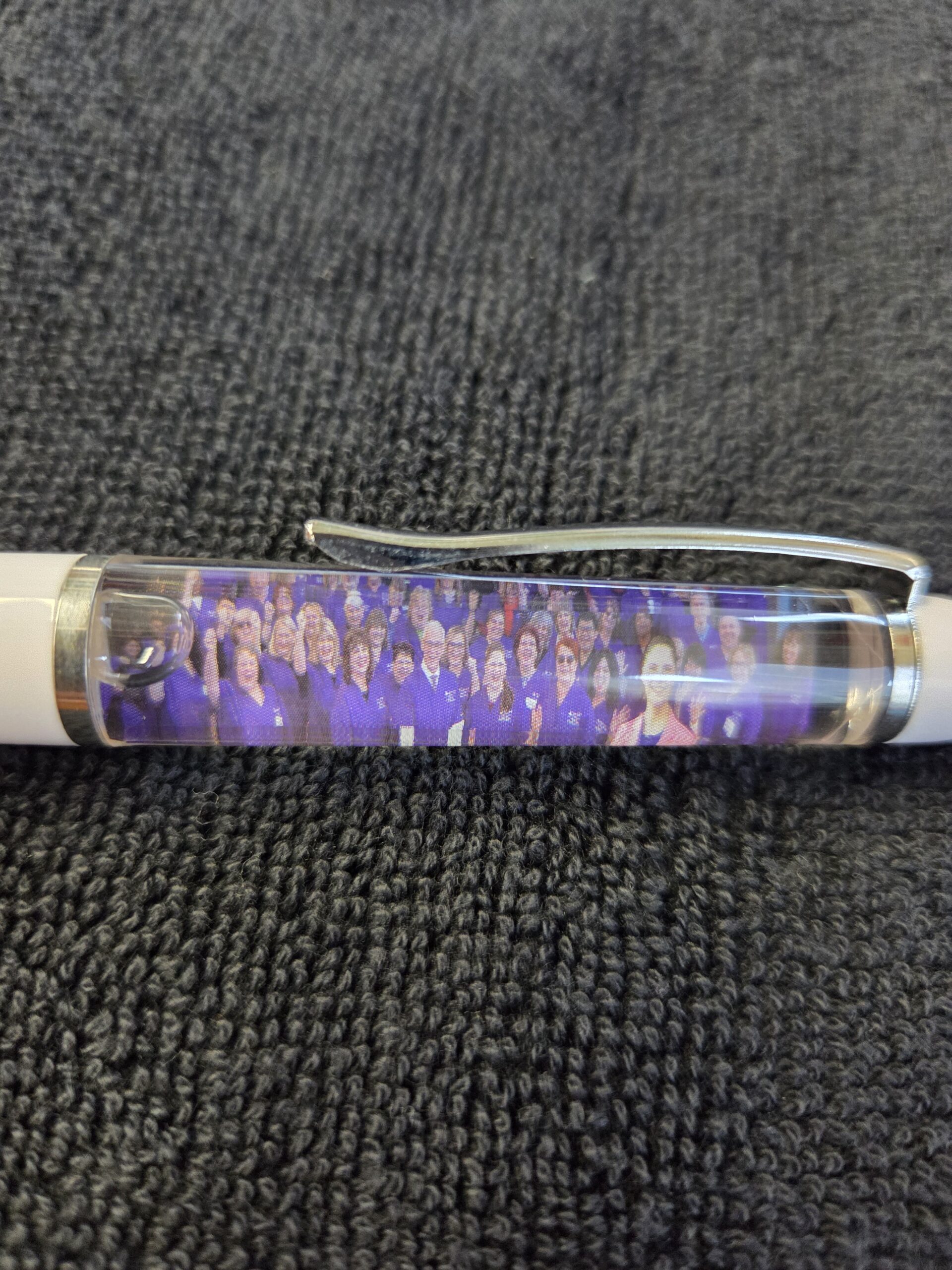 close up of the print on the ballpen