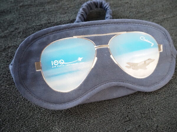  A pair of sunglasses with a logo—perfect for travel-friendly corporate gifts.