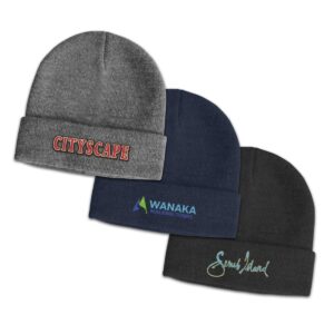 Logo Emblazoned Wool Blend Beanie Caps