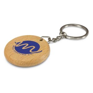 Round Wooden Keyrings With Logo