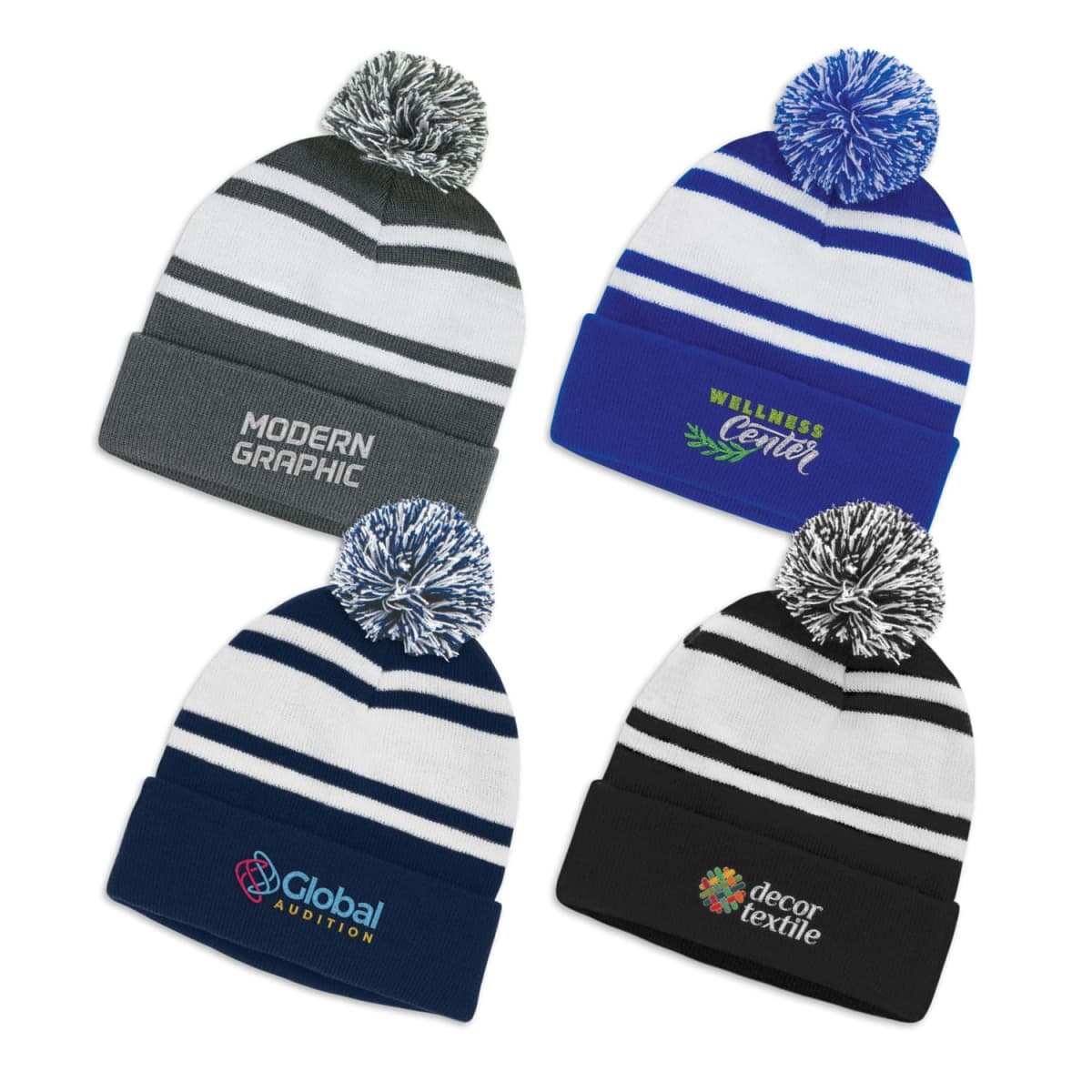 Celeb Beanies With Pom Pom