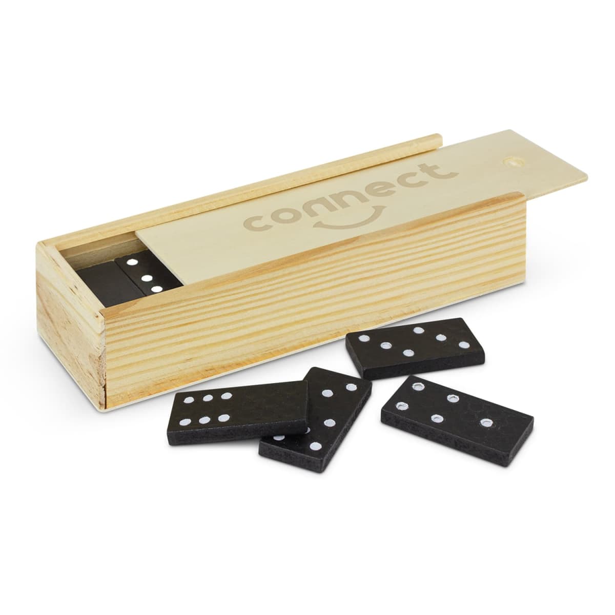 Dominos In A Branded Wood Boxes