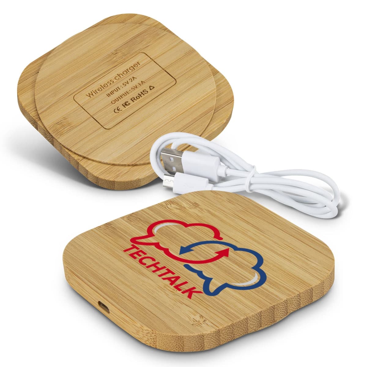 Tasman Bamboo Wireless Chargers Square