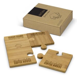 Bamboo Puzzle Coaster Set Of 4