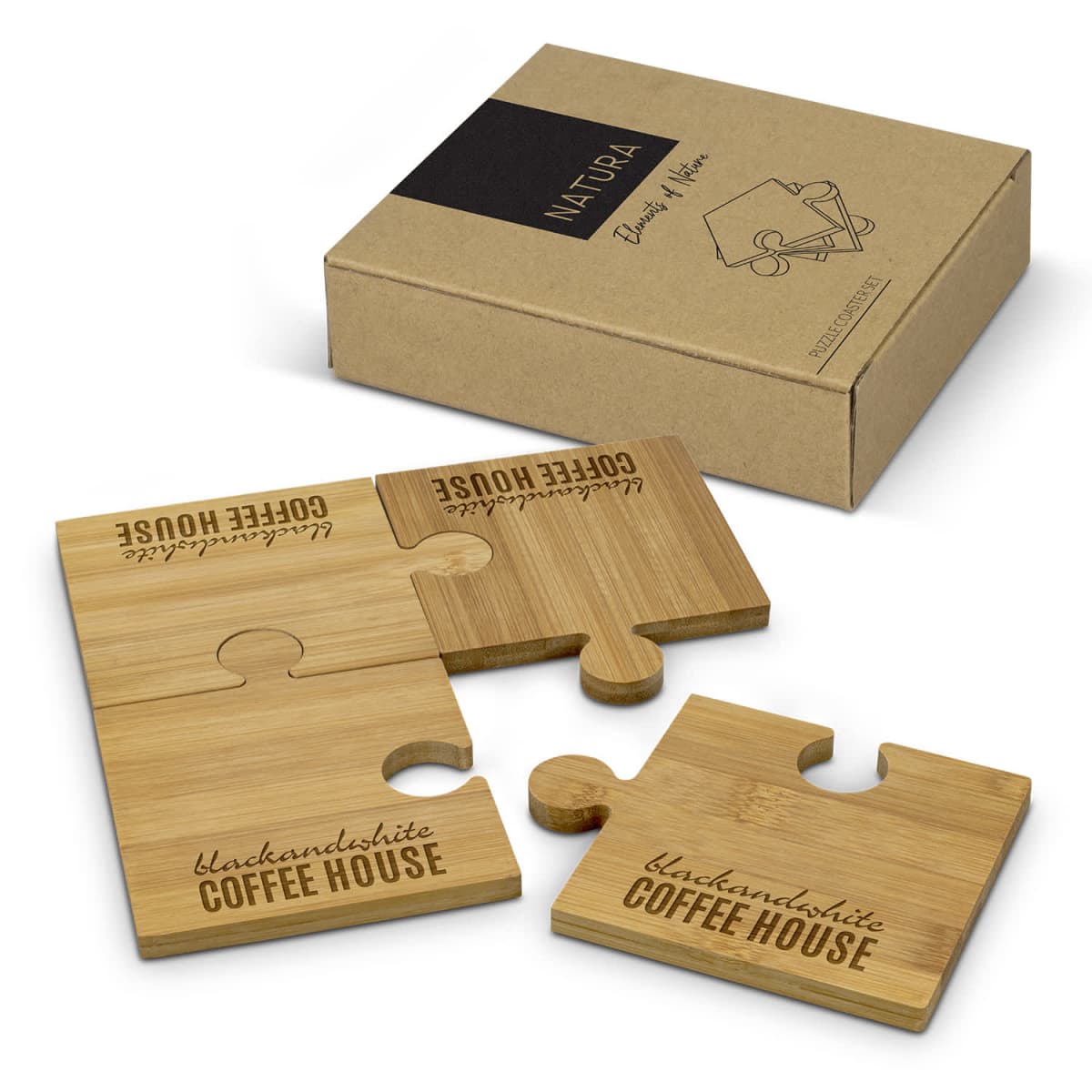 Bamboo Puzzle Coaster Set Of 4