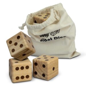 Wooden Dice In Drawstring Bags