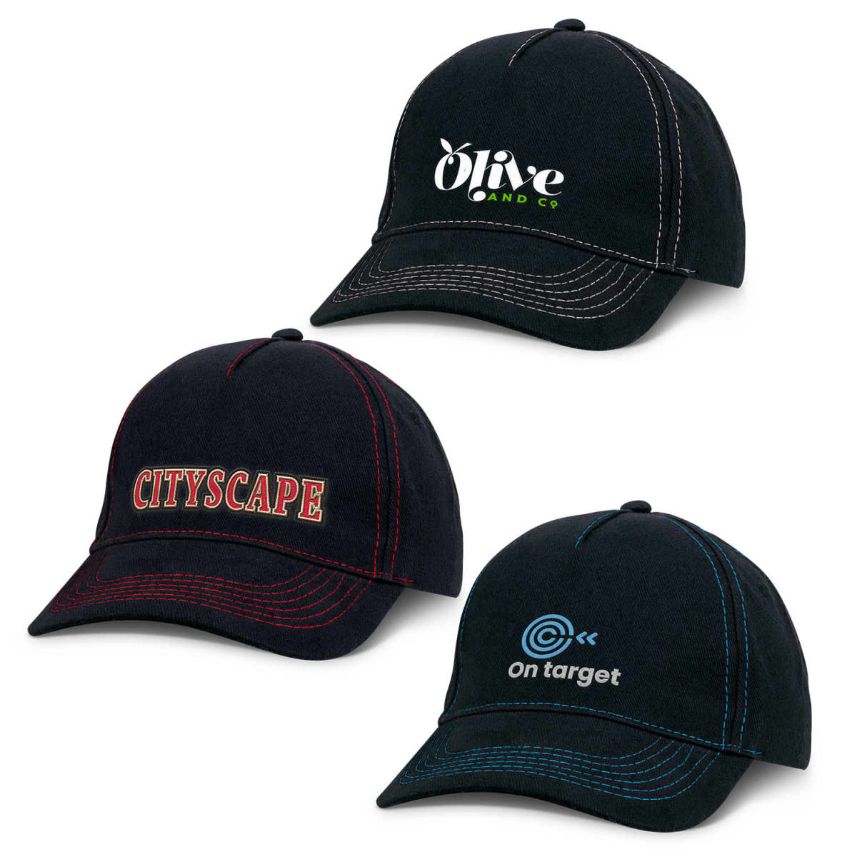 Raven Curved Peak Caps