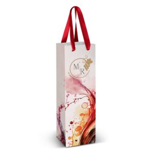 Elegant Wine Ribbon-Handled Premium Paper Bags