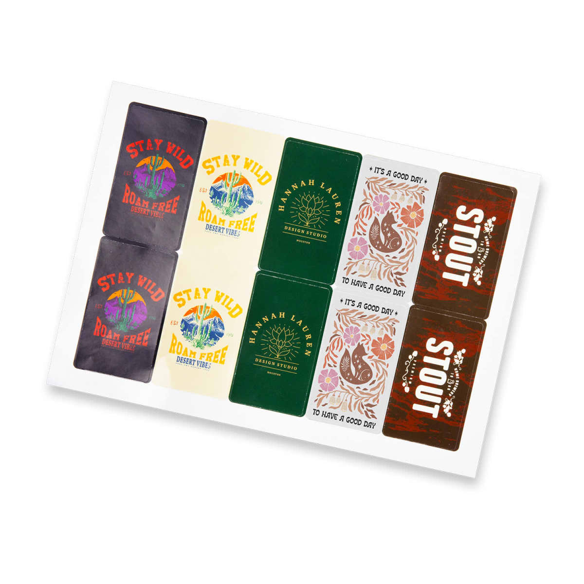 88X50Mm Gloss Sticker Sheet - Rectangle