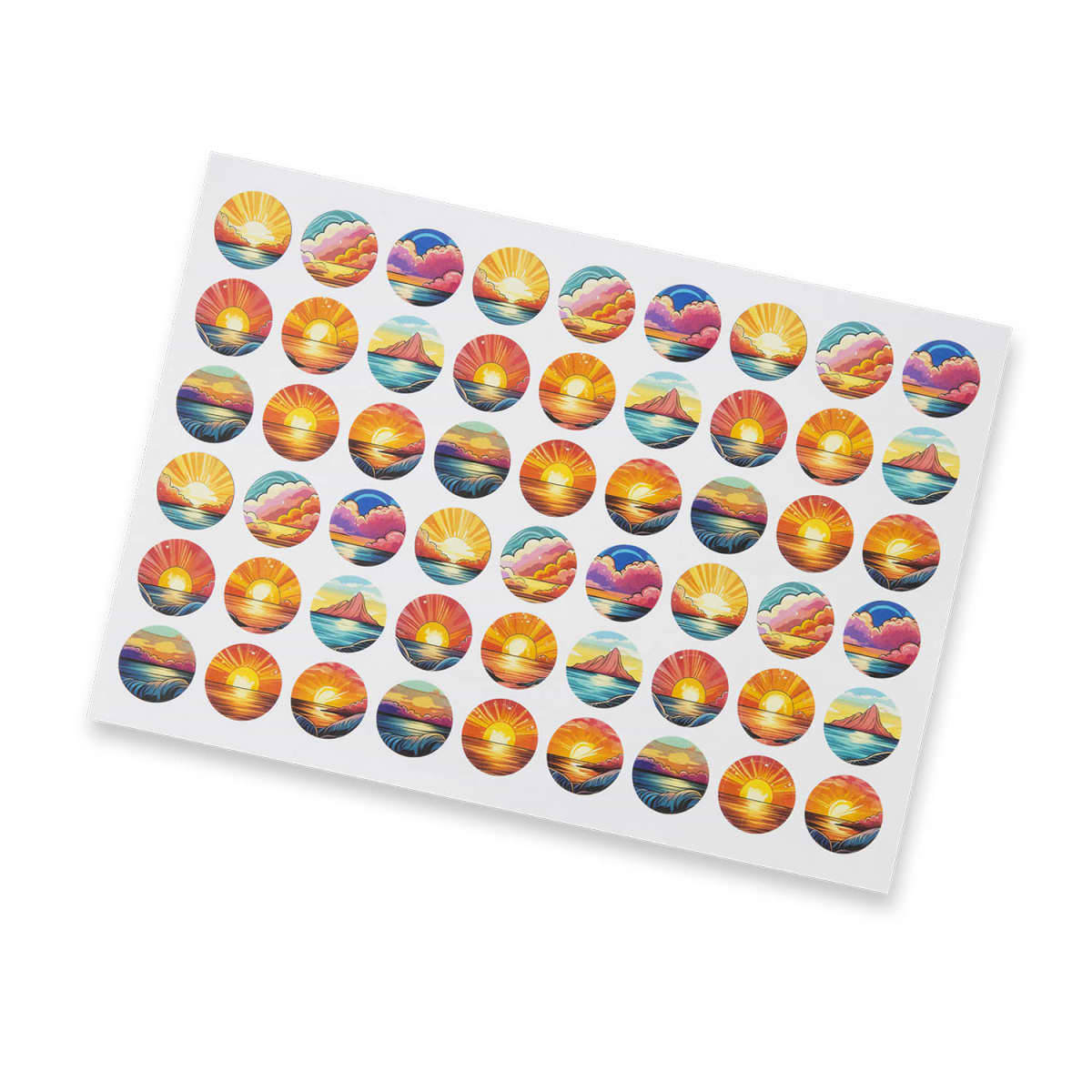 26Cm Matte Sticker Sheet - Circle