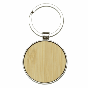 Circlular Recycled Zinc Alloy Keyring With Bamboo