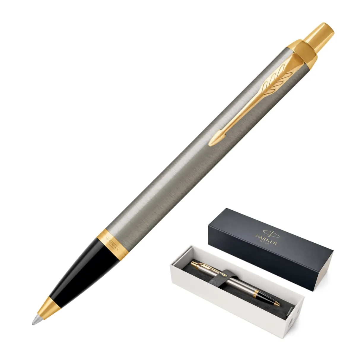 Parker IM Brushed Stainless GT Ballpoint Pens