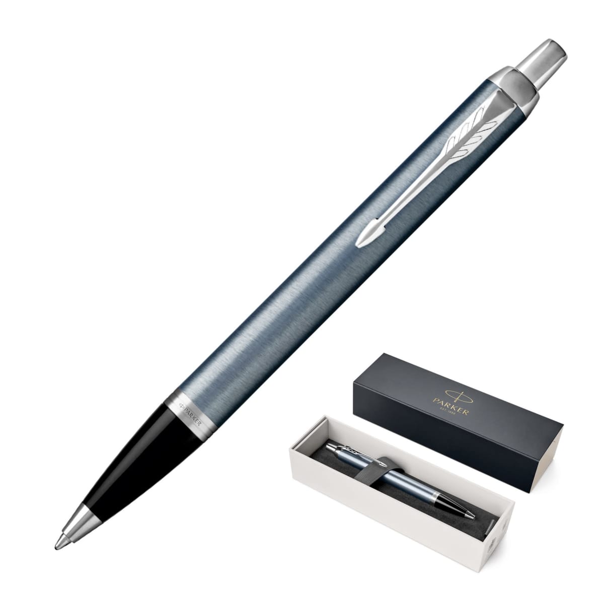 Parker IM Blue Grey Stainless CT Ballpoint Pens