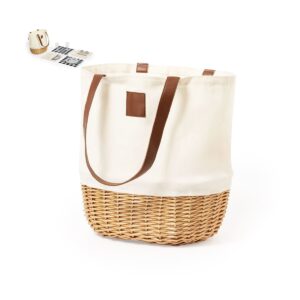 Chic Wicker Cotton Picnic Basket