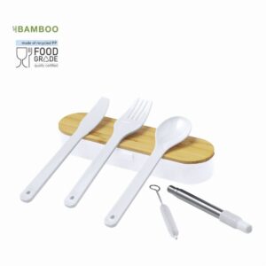 Bpa Free Cutlery Set With Bamboo Lid