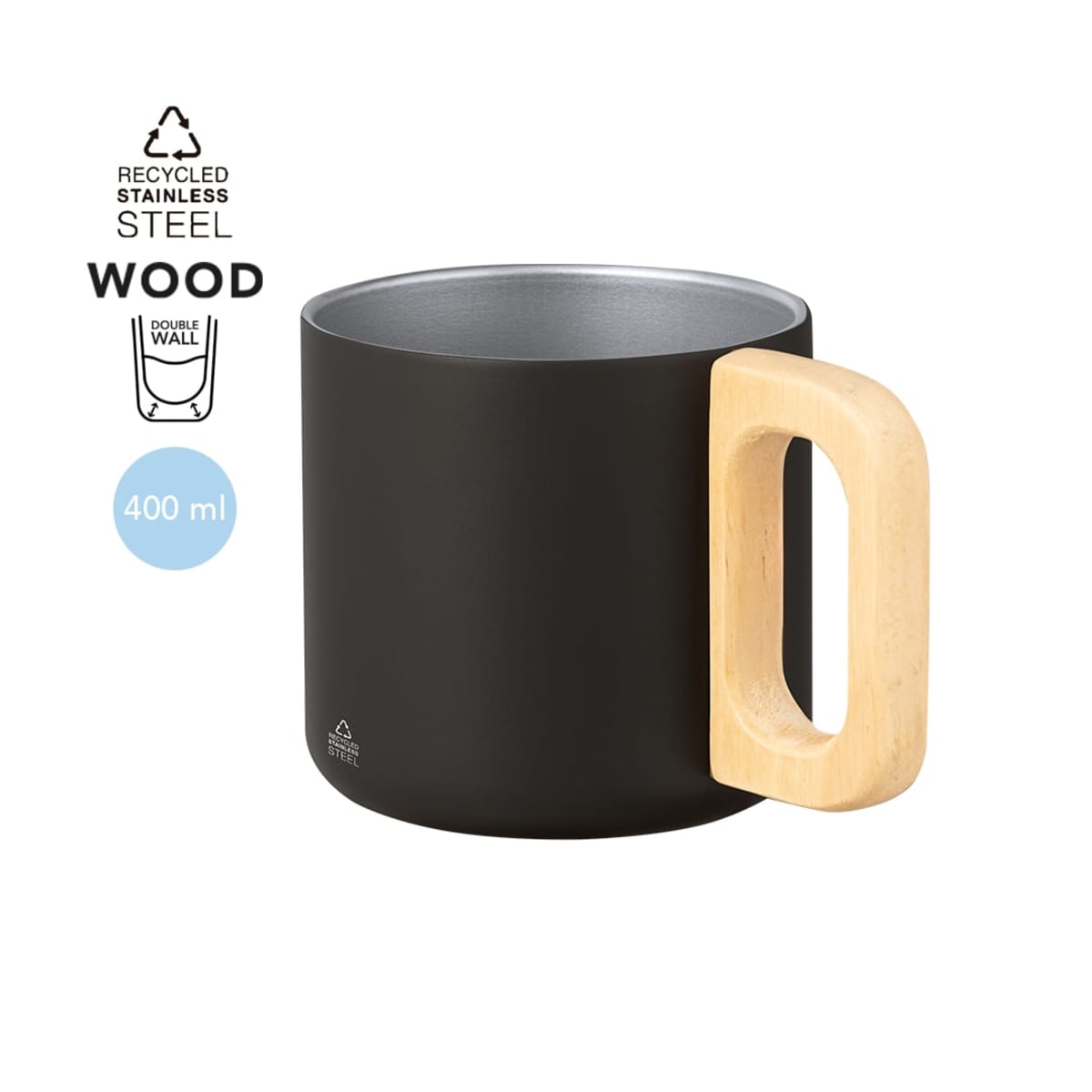 Eco-Friendly Double Walled Mugs 400Ml