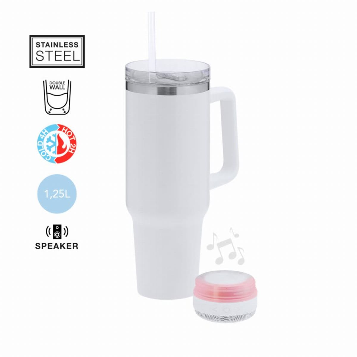 Dual Action Insulated Mugs + Bluetooth Speakers