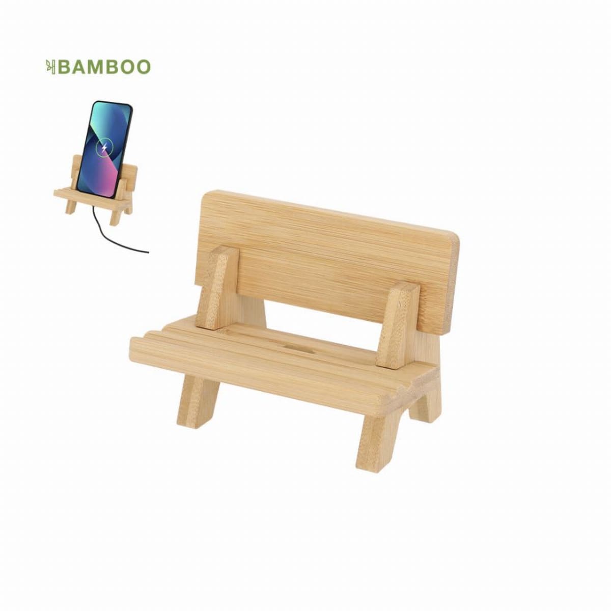 Bamboo Bench Phone Holders