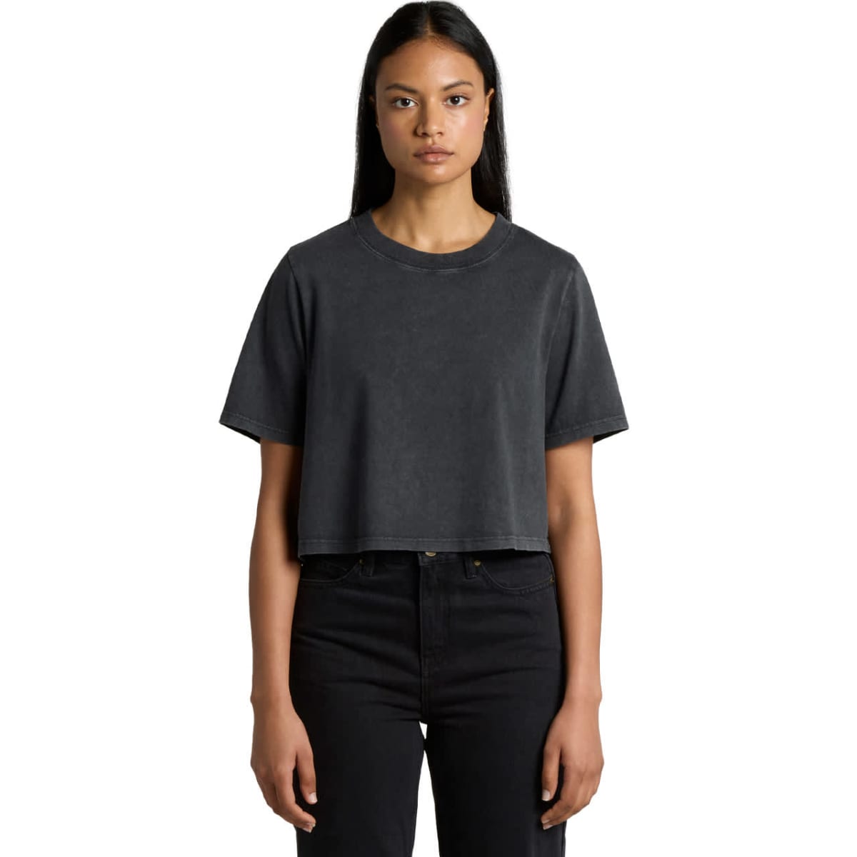 Wo's Stone Wash Heavy Crop Tees