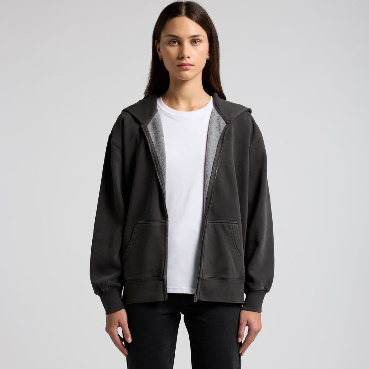 Wo's Relax Faded Zip Hoodies
