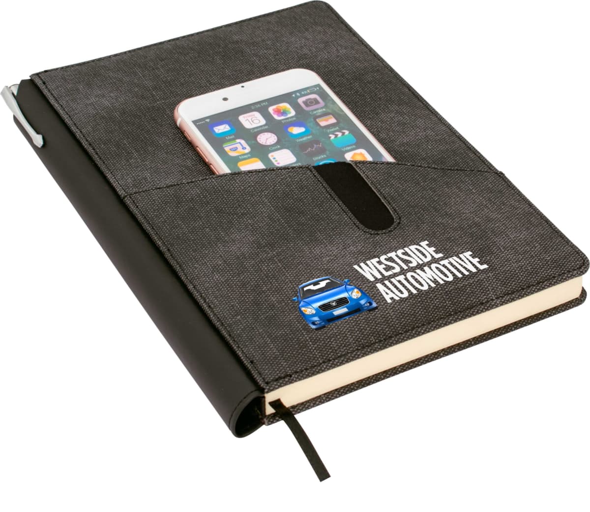 Faded Denim Logo Printed A5 Journals