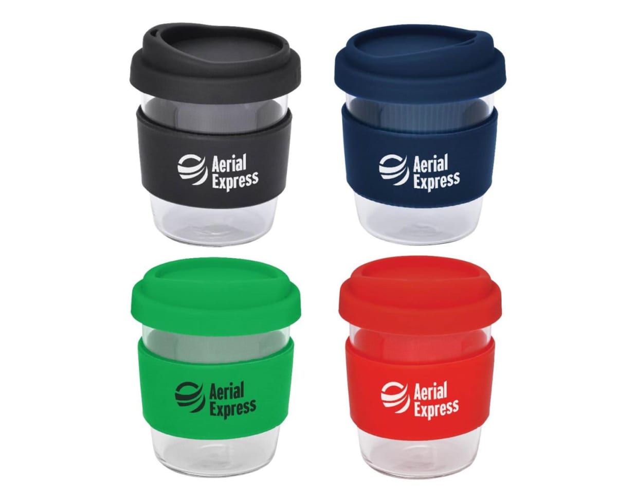 Glass Travel Mugs And Silicone Sleeve