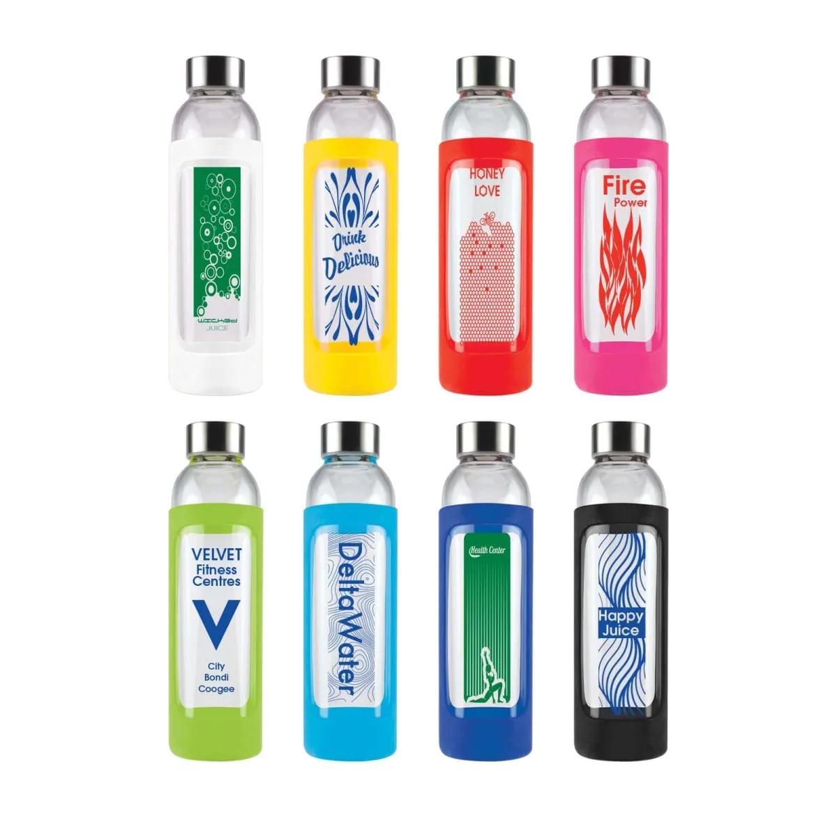 Brianna Glass Bottles With Silicone Sleeve