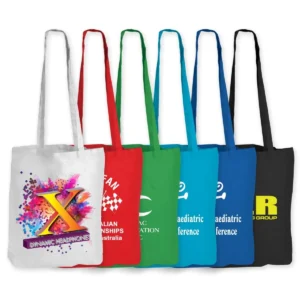 Coloured Cotton Double Long Handle Conference Bags