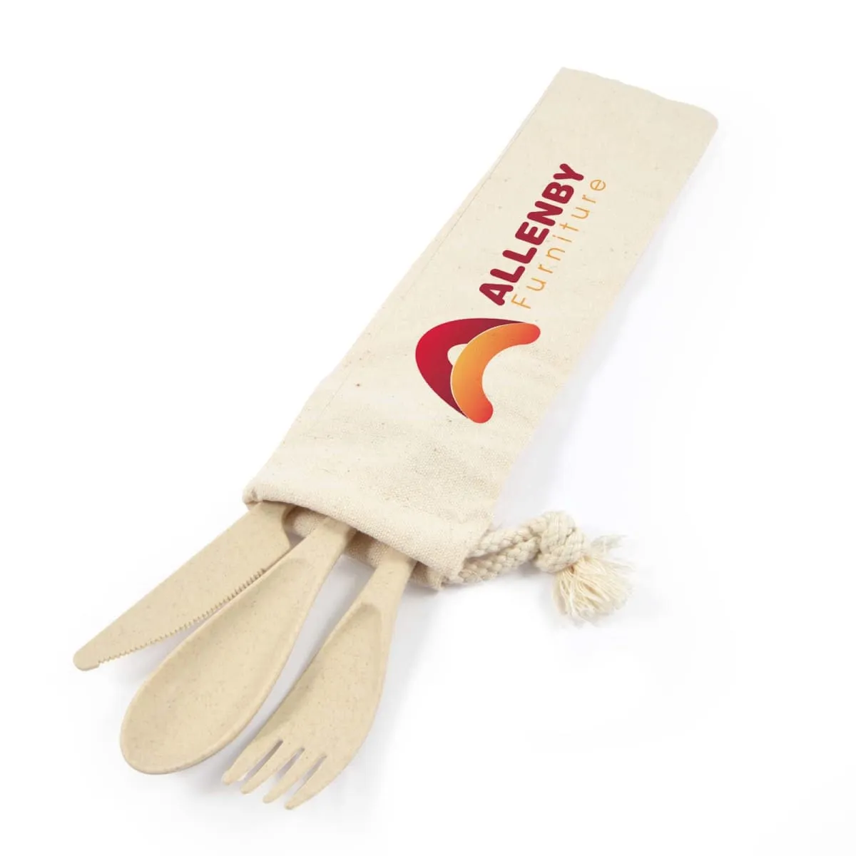 Eco Cutlery Sets In Calico Pouches