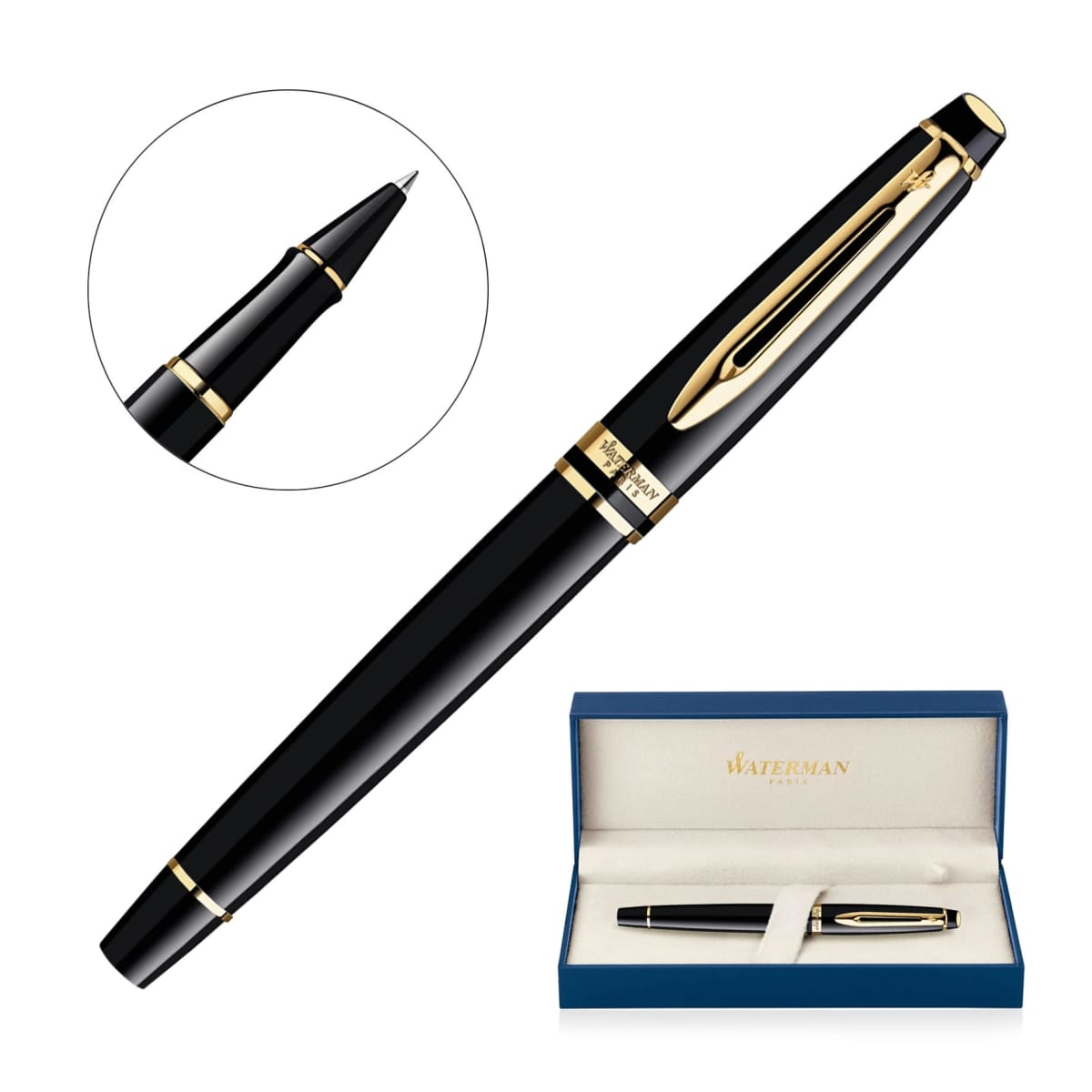 Waterman Expert Black GT Rollerball Pens