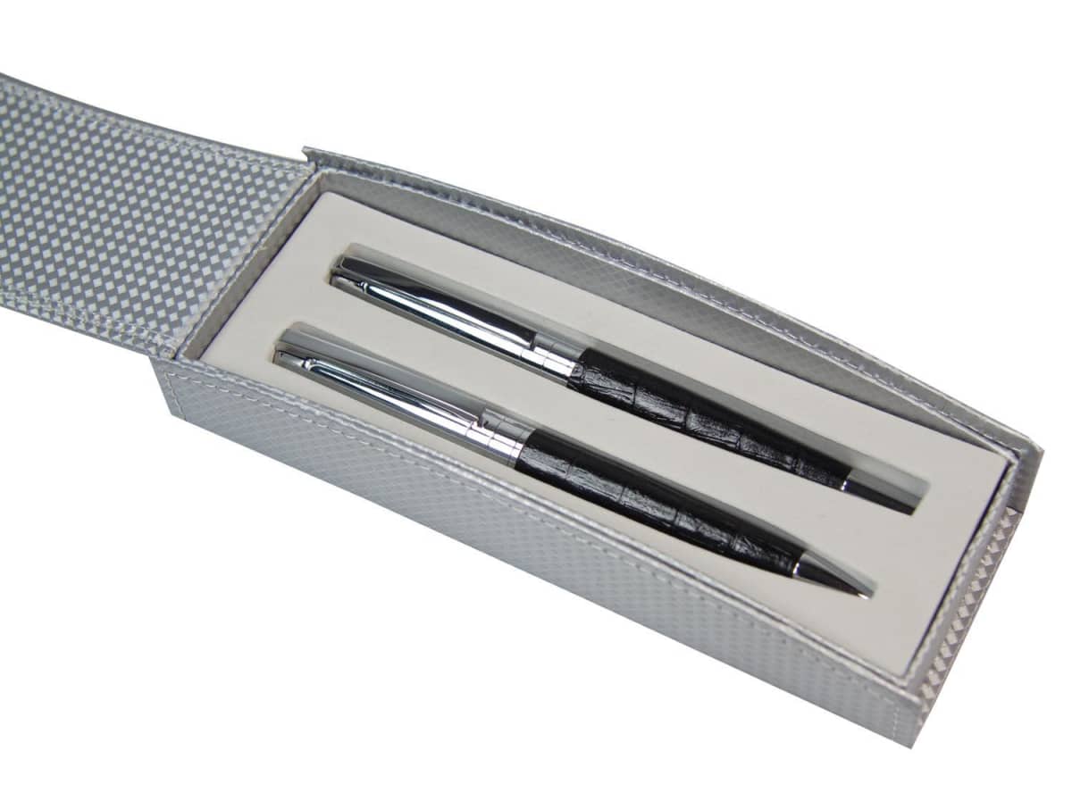 Chic Silver Double Pen Boxes