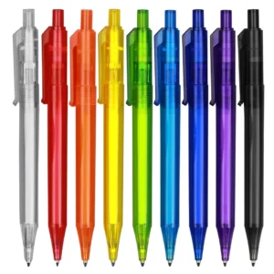 Budget Transparent Logo Click Pens